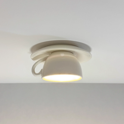 Deckenleuchte Keramik | Kaffeetassenform in 12 Farben | Aufbauleuchte mit LED | Wohnzimmer und Schlafzimmer