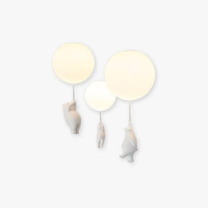 Taklampa Barnrum | Björn med Ballong i Metall och Akryl | Tre Modeller | Ø 15–25 cm eller Set med 3