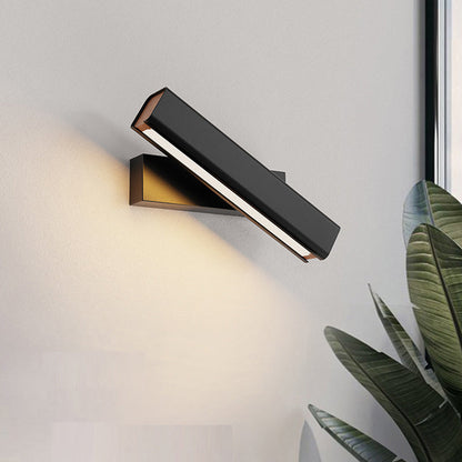 Vägglampa LED Rektangulär | Vridbar i Metall, Trä och Akryl | Svart eller Vit | Varmvit eller Kallvit