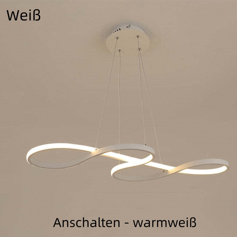 Pendellampa Matbord | Linjär LED Inspirerad av Noter | Svart, Vit eller Guld | 75–100 cm