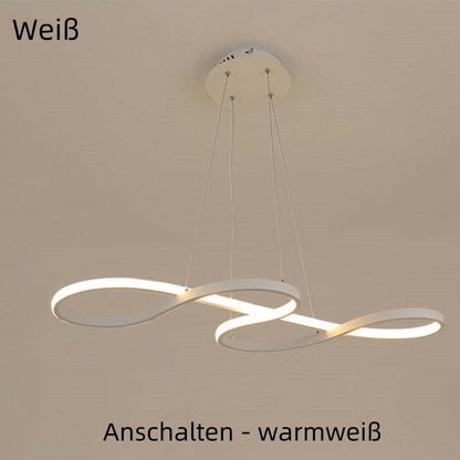 Pendellampa Matbord | Linjär LED Inspirerad av Noter | Svart, Vit eller Guld | 75–100 cm