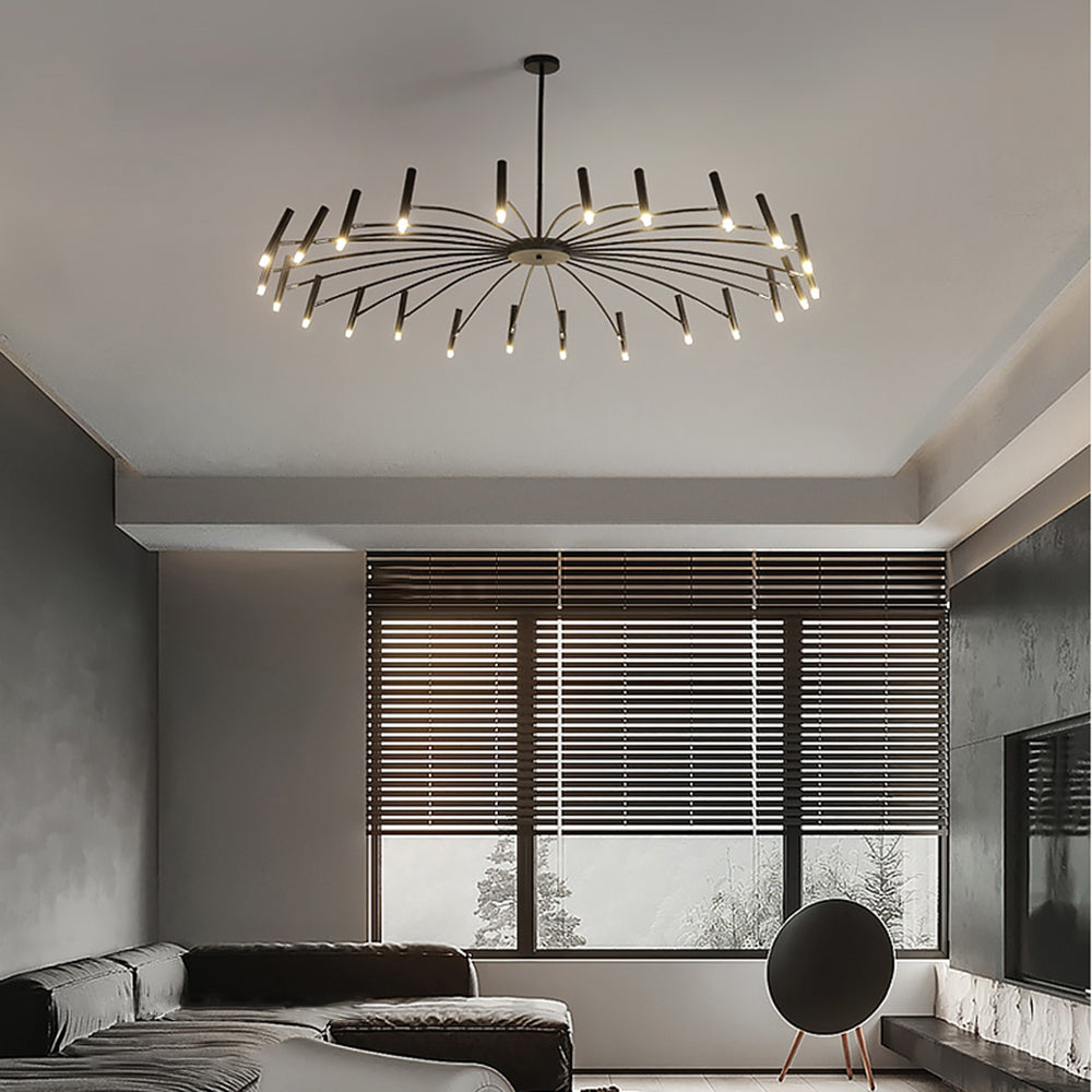 Kronleuchter Linear aus Metall mit Spots | Schwarz oder Weiß | 12, 18 oder 24 Lichter | G9-Leuchtmittel Inklusive