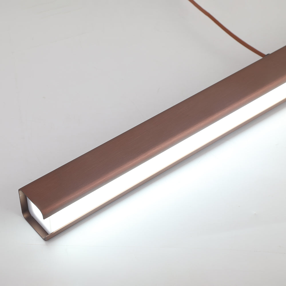 Pendellampa LED Linjär i Metall | Svart eller Brun | 80–150 cm för Matbord | Dimbar med Fjärrkontroll
