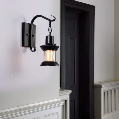 Wandleuchte Industrie Retro | Metall und Glas in Schwarz oder Bronze | E27 mit oder ohne LED | 1 oder 2 Stück
