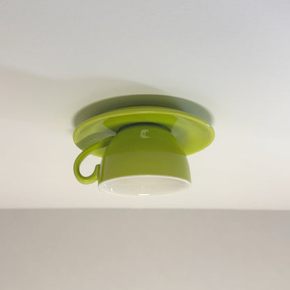 Deckenleuchte Keramik | Kaffeetassenform in 12 Farben | Aufbauleuchte mit LED | Wohnzimmer und Schlafzimmer