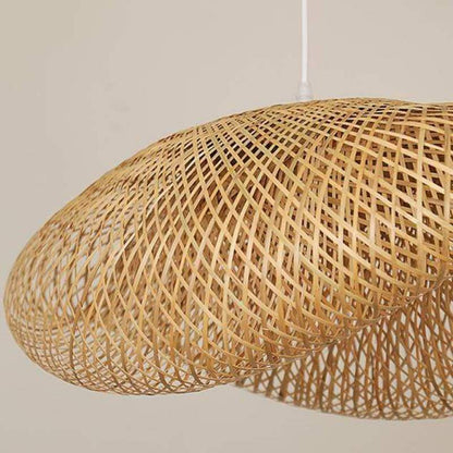 Pendelleuchte aus Bambus | Naturmaterial im Modernen Design | Ø 40–100 cm | Warmweißes LED-Licht für Esstisch und Küche