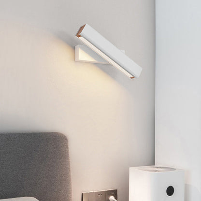 Vägglampa LED Rektangulär | Vridbar i Metall, Trä och Akryl | Svart eller Vit | Varmvit eller Kallvit