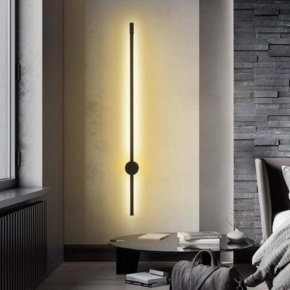 Wandleuchte LED Linear aus Schwarzem Metall und Acryl | 55–120 cm | Warmweiß oder Kaltweiß | Für Schlafzimmer und Arbeitszimmer