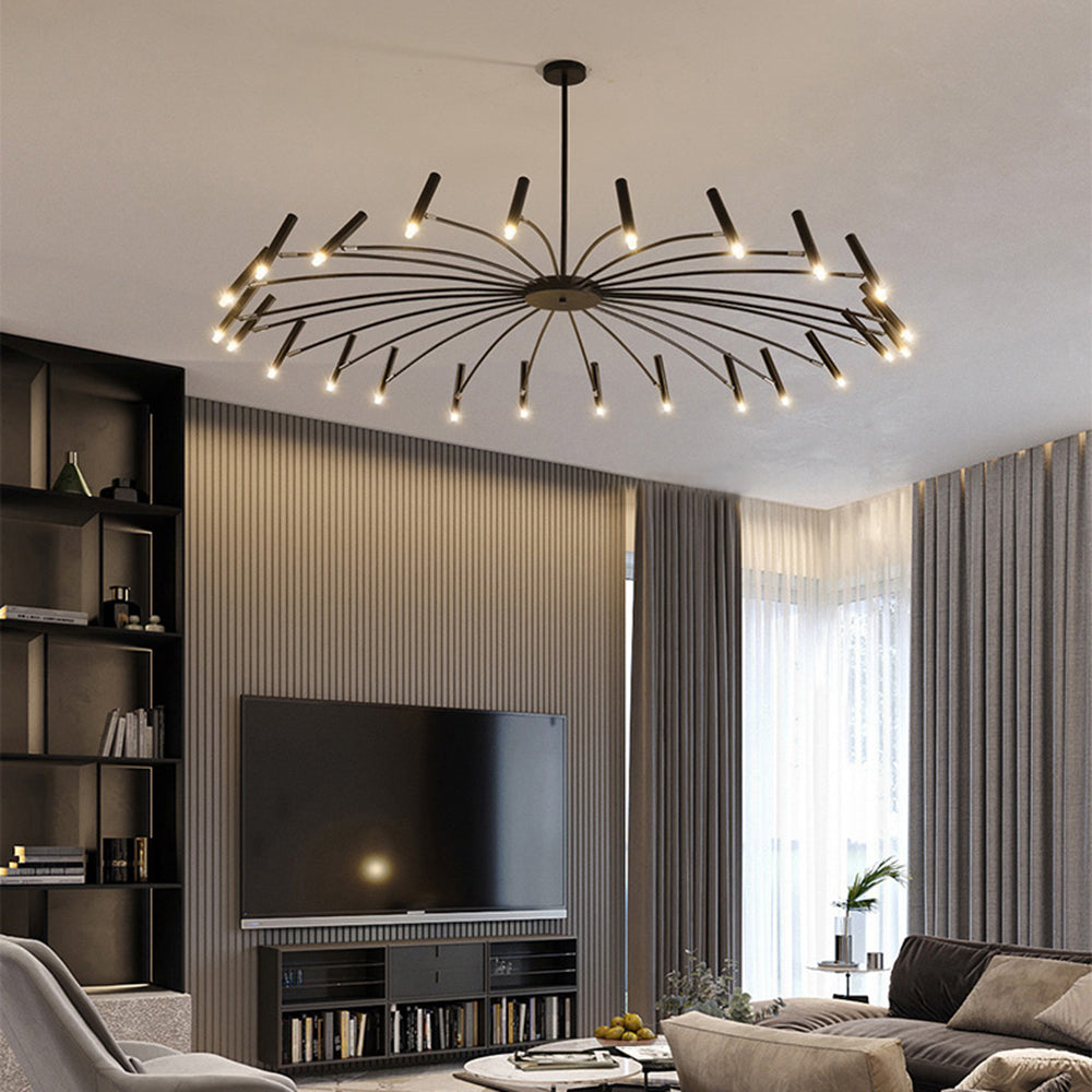 Kronleuchter Linear aus Metall mit Spots | Schwarz oder Weiß | 12, 18 oder 24 Lichter | G9-Leuchtmittel Inklusive