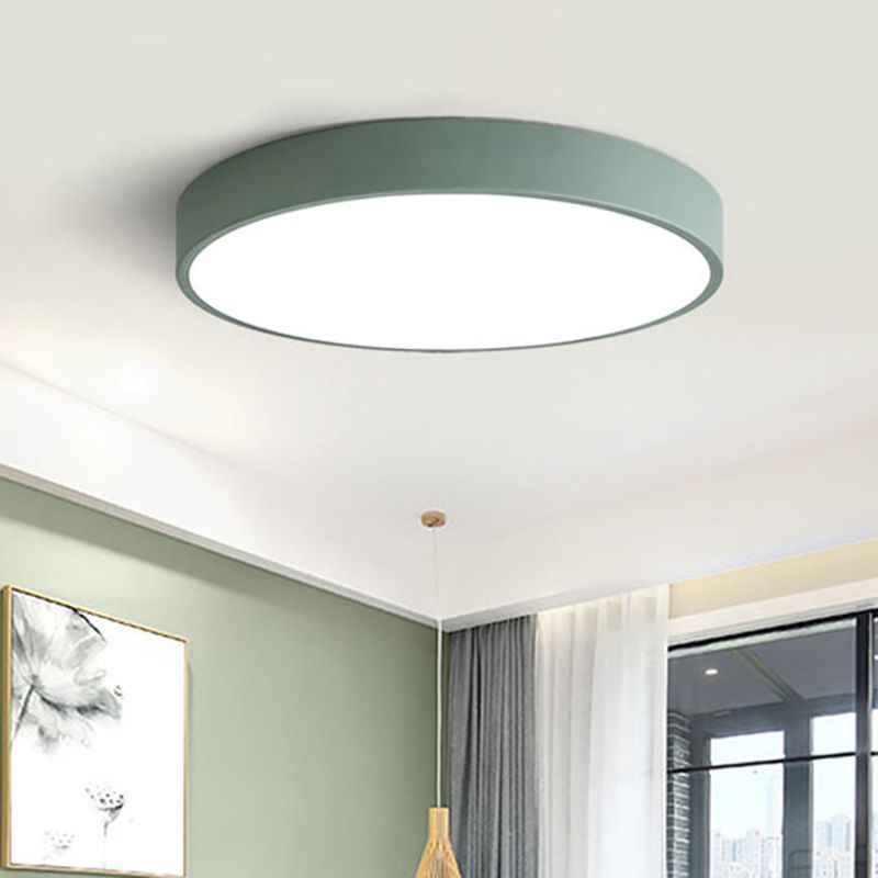 Deckenleuchte LED Rund | Metall und Acryl in 5 Farben | Gelb, Blau, Grün, Rosa oder Grau | Ø 30–50 cm