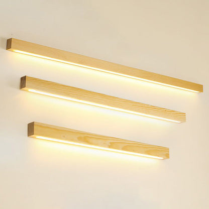 Wandleuchte LED linear aus Holz | Braun oder Naturholz | 59,7–119,9 cm | Dimmbar oder 3 Lichtfarben