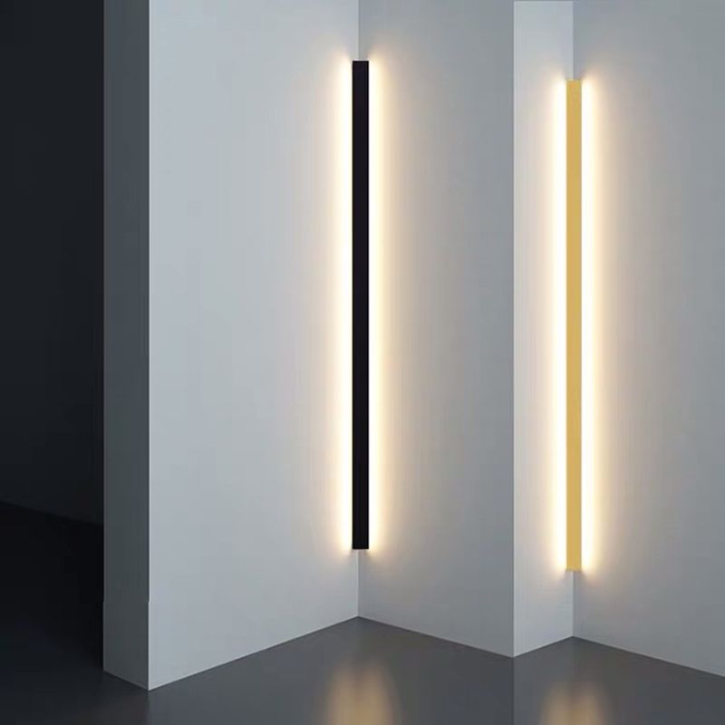 Vägglampa Sovrum | Linjär LED i Guld, Svart eller Vit | Metall och Akryl | 60–120 cm
