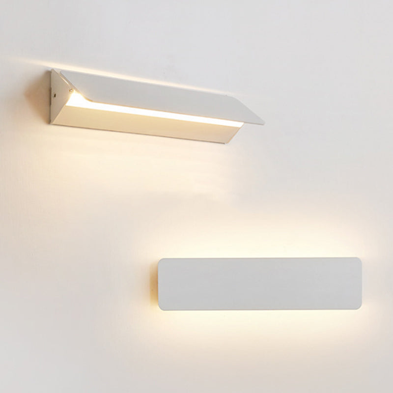 Wandleuchte LED für Innen | Rechteckig aus Weißem Metall | Warmweiß oder Weißes Licht | 16–46 cm