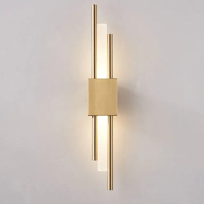 Vägglampa LED i Metall och Marmor | Geometrisk Design | Vit, Guld eller Grön | Varmvitt Ljus