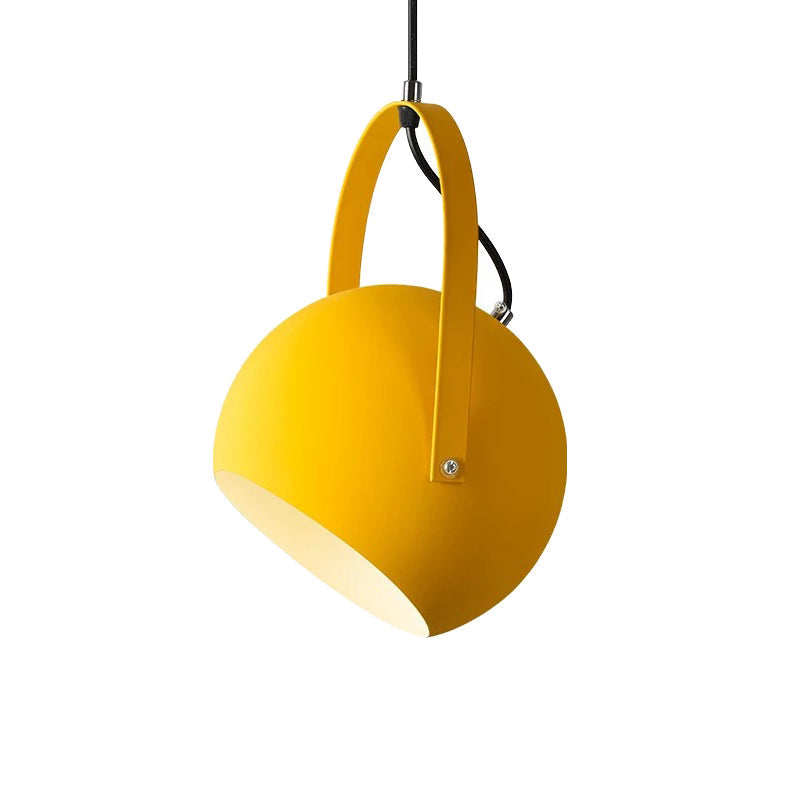 Pendelleuchte Kugel aus Metall | Gelb, Hellblau, Rosa, Dunkelblau oder Grau | Ø 20 oder 25 cm | LED-Lampe inklusive