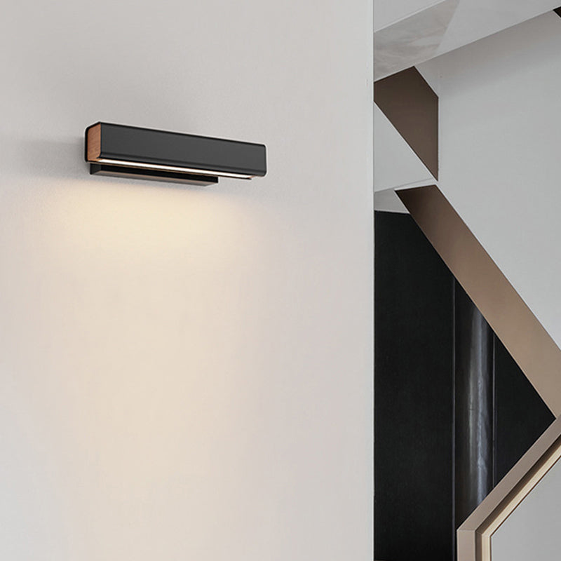 Vägglampa LED Rektangulär | Vridbar i Metall, Trä och Akryl | Svart eller Vit | Varmvit eller Kallvit