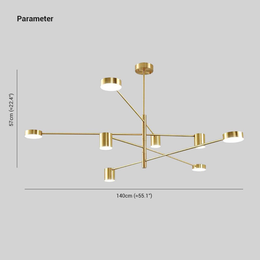 Pendelleuchte LED Industrial | Astform aus Schwarzem oder Goldenem Metall | 4-, 6- oder 8-flammig | 3 Lichtfarben
