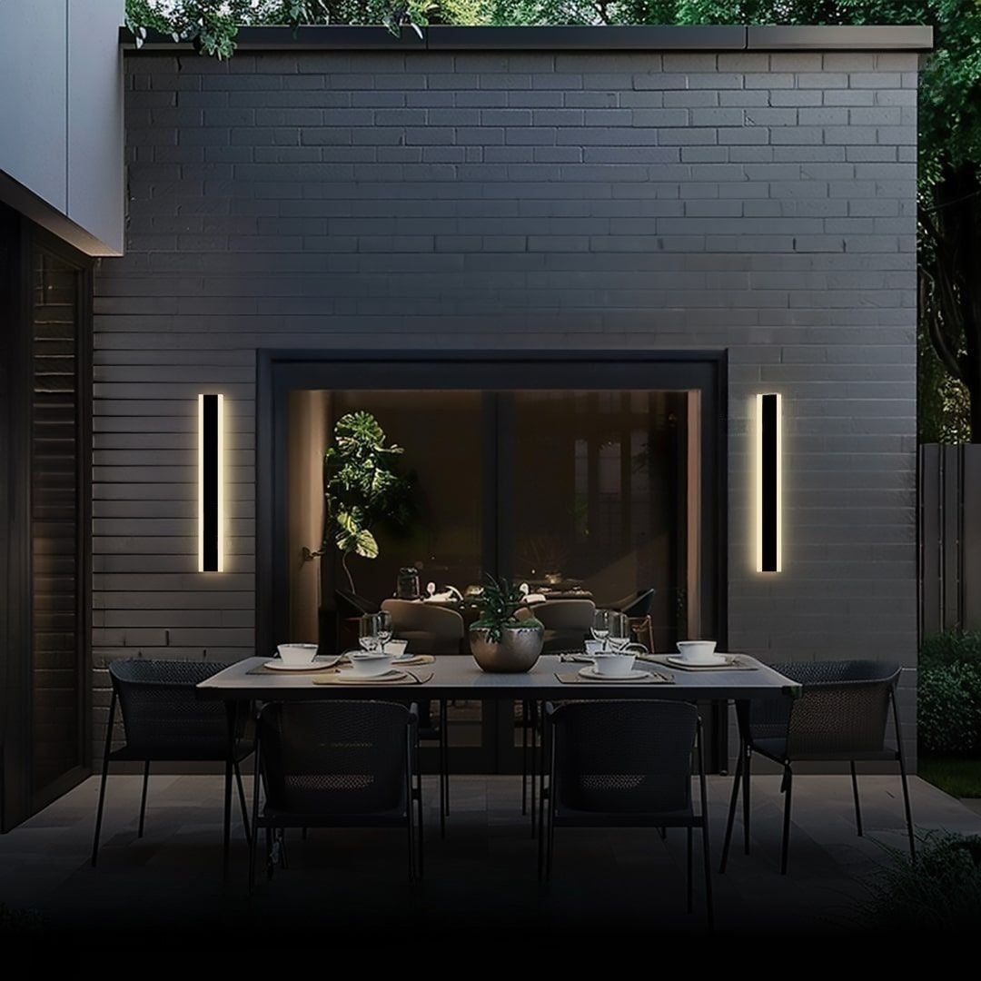 Außenwandleuchte Linear LED | IP65 aus Metall und Acryl | Mit oder Ohne Sensor | 30–200 cm