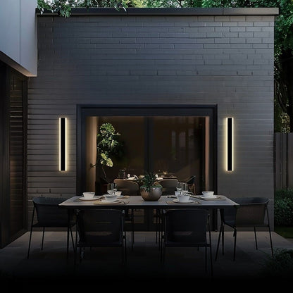Außenwandleuchte Linear LED | IP65 aus Metall und Acryl | Mit oder Ohne Sensor | 30–200 cm