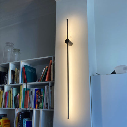 Vägglampa LED Linjär för Inomhus | Svart Metall | Varmvitt Ljus | 60 eller 90 cm