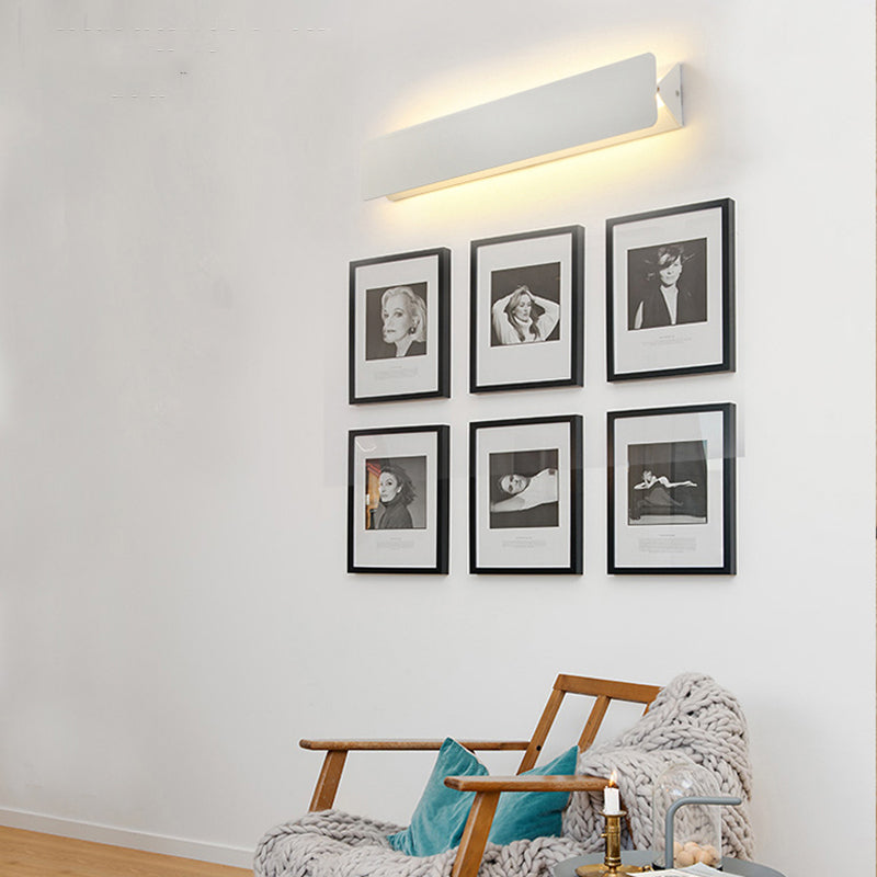 Wandleuchte LED für Innen | Rechteckig aus Weißem Metall | Warmweiß oder Weißes Licht | 16–46 cm