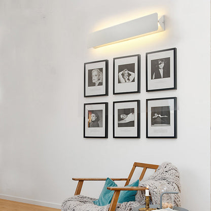 Wandleuchte LED für Innen | Rechteckig aus Weißem Metall | Warmweiß oder Weißes Licht | 16–46 cm