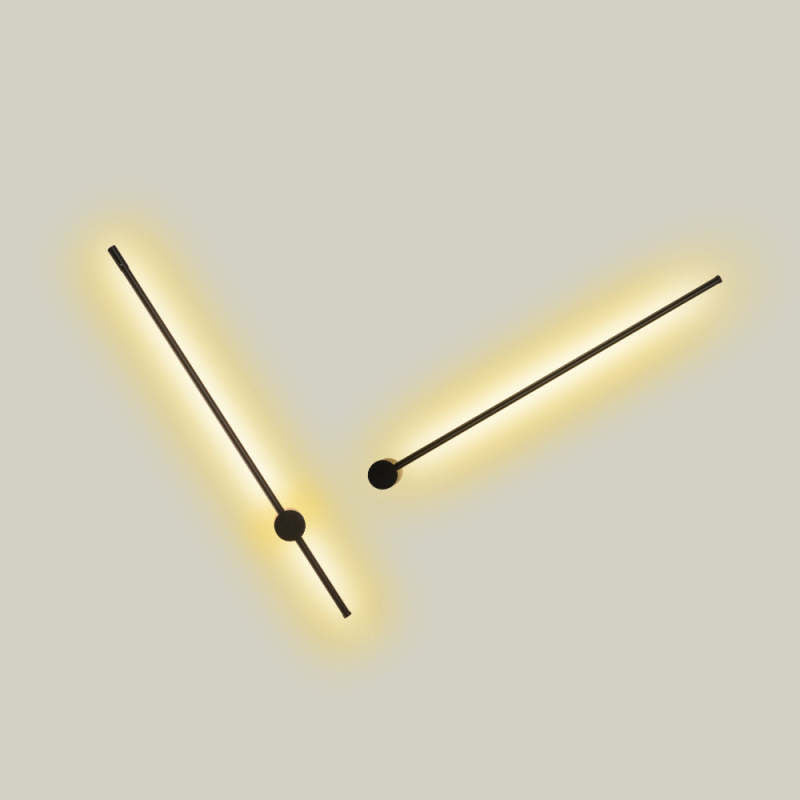 Wandleuchte LED Linear aus Schwarzem Metall und Acryl | 55–120 cm | Warmweiß oder Kaltweiß | Für Schlafzimmer und Arbeitszimmer
