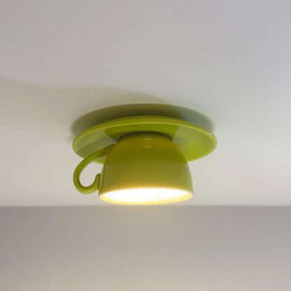 Deckenleuchte Keramik | Kaffeetassenform in 12 Farben | Aufbauleuchte mit LED | Wohnzimmer und Schlafzimmer