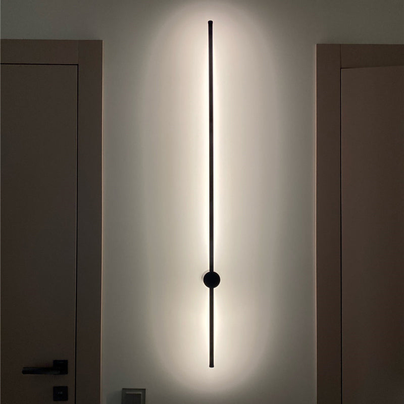 Vägglampa LED Linjär för Inomhus | Svart Metall | Varmvitt Ljus | 60 eller 90 cm
