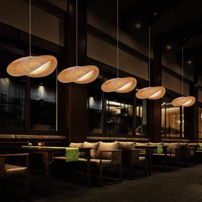 Pendelleuchte aus Bambus | Naturmaterial im Modernen Design | Ø 40–100 cm | Warmweißes LED-Licht für Esstisch und Küche