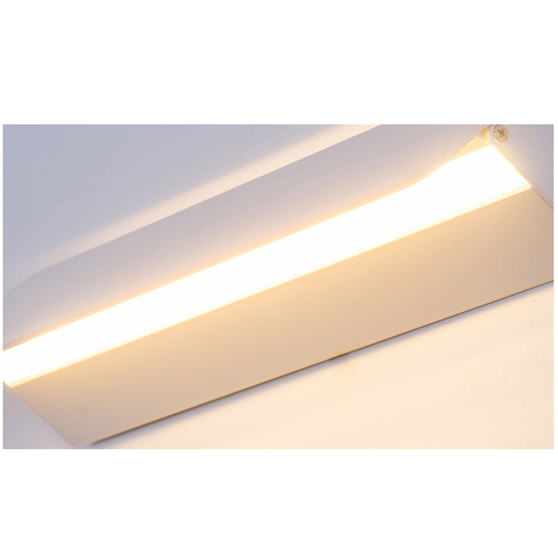 Wandleuchte LED für Innen | Rechteckig aus Weißem Metall | Warmweiß oder Weißes Licht | 16–46 cm