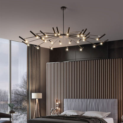 Kronleuchter Linear aus Metall mit Spots | Schwarz oder Weiß | 12, 18 oder 24 Lichter | G9-Leuchtmittel Inklusive