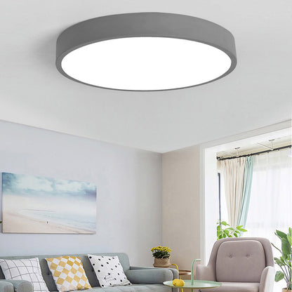 Deckenleuchte LED Rund | Metall und Acryl in 5 Farben | Gelb, Blau, Grün, Rosa oder Grau | Ø 30–50 cm