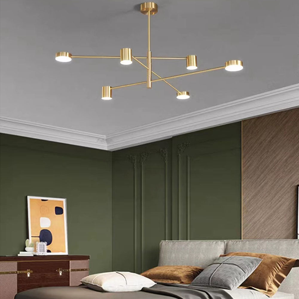 Pendelleuchte LED Industrial | Astform aus Schwarzem oder Goldenem Metall | 4-, 6- oder 8-flammig | 3 Lichtfarben