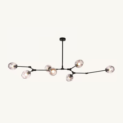 Pendelleuchte mit Glaskugeln | Schwarzes oder Goldenes Gestell | 5–9 Lichter | Klares, Rauch- oder Farbiges Glas