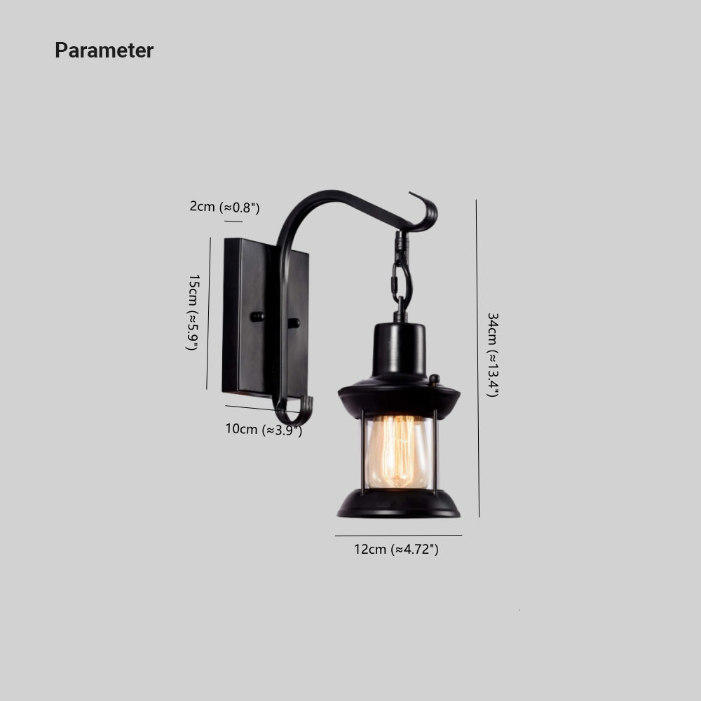 Wandleuchte Industrie Retro | Metall und Glas in Schwarz oder Bronze | E27 mit oder ohne LED | 1 oder 2 Stück