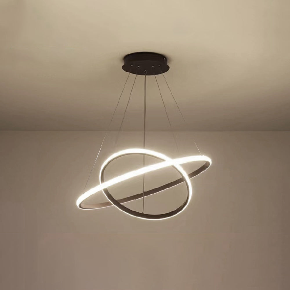 Pendelleuchte mit Ringen LED | Schwarz, Weiß, Kaffeebraun oder Gold | 2–4 Ringe | Ø 20–80 cm