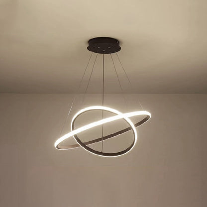 Pendelleuchte mit Ringen LED | Schwarz, Weiß, Kaffeebraun oder Gold | 2–4 Ringe | Ø 20–80 cm