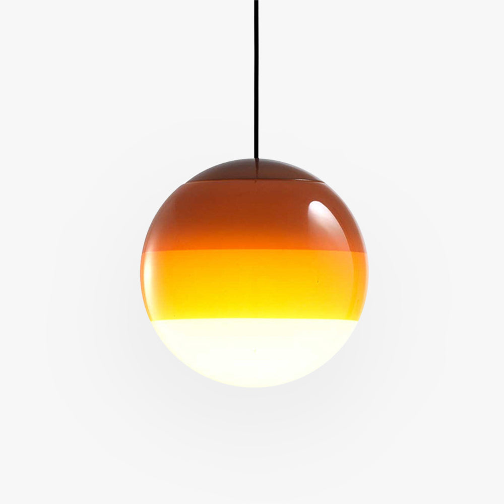Pendelleuchte Glaskugel aus farbigem Glas | Grau, Blau, Grün, Orange, Rosa oder Schwarz | Warmweißes LED-Licht