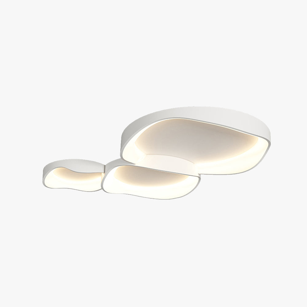 Deckenleuchte LED in Schalenform aus Weißem Metall und Acryl | 3 Lichtfarben | 40, 50 oder 110 cm | Für das Wohnzimmer