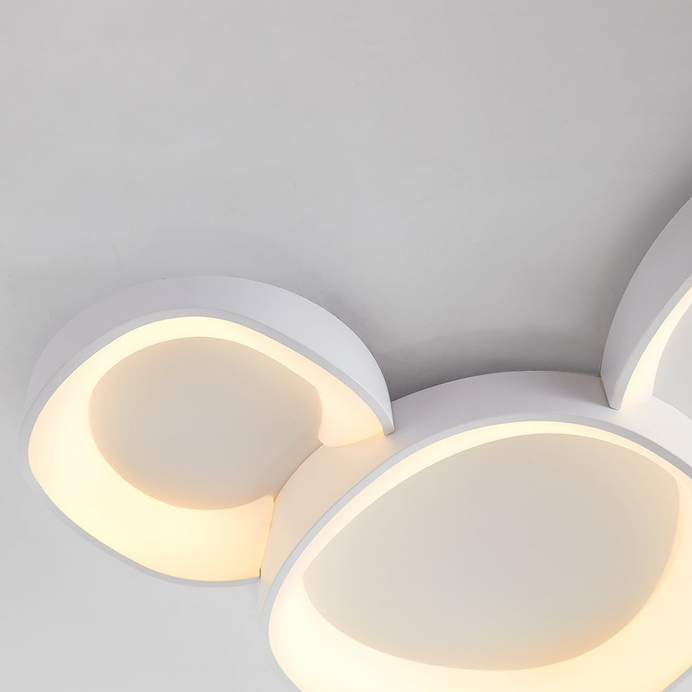 Deckenleuchte LED in Schalenform aus Weißem Metall und Acryl | 3 Lichtfarben | 40, 50 oder 110 cm | Für das Wohnzimmer