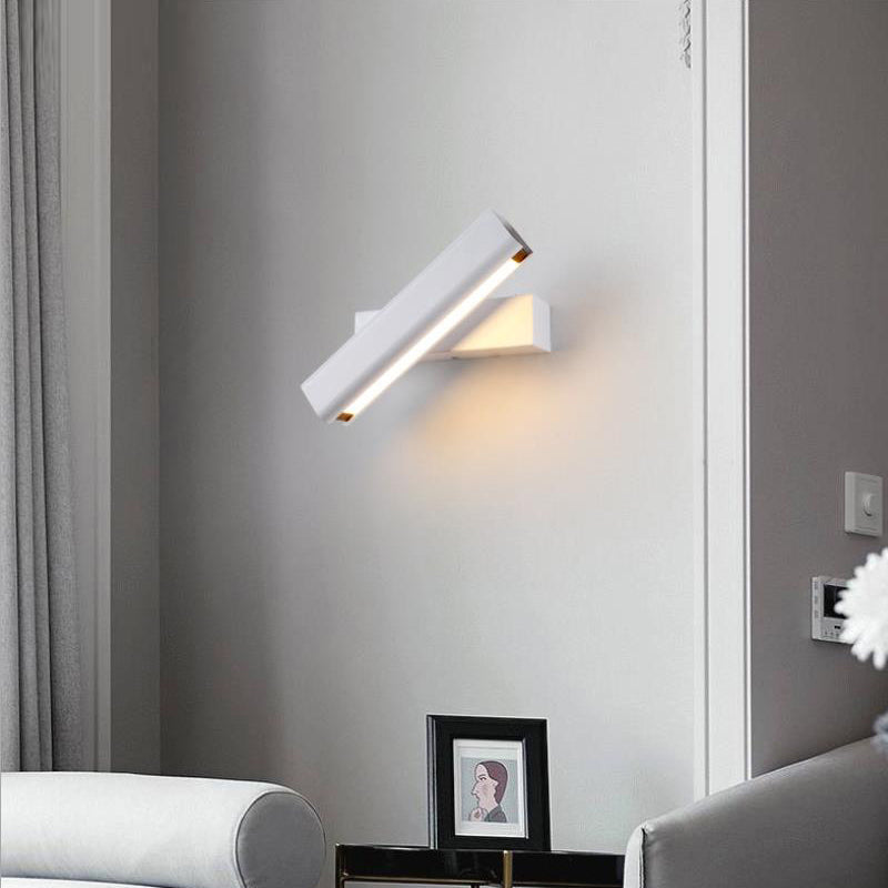 Vägglampa LED Rektangulär | Vridbar i Metall, Trä och Akryl | Svart eller Vit | Varmvit eller Kallvit