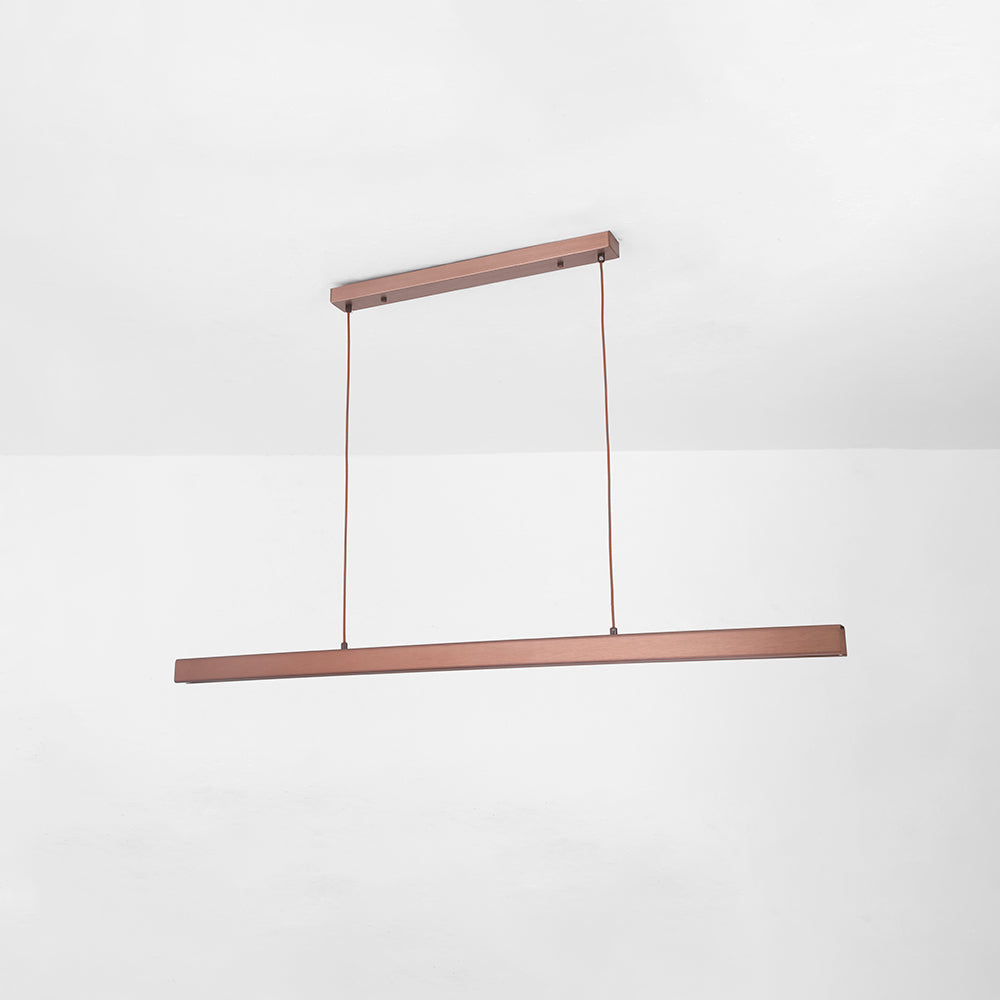 Pendellampa LED Linjär i Metall | Svart eller Brun | 80–150 cm för Matbord | Dimbar med Fjärrkontroll