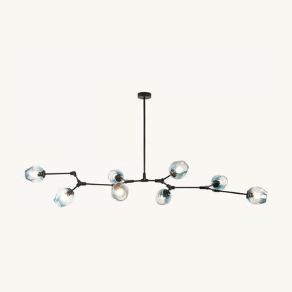 Pendelleuchte mit Glaskugeln | Schwarzes oder Goldenes Gestell | 5–9 Lichter | Klares, Rauch- oder Farbiges Glas