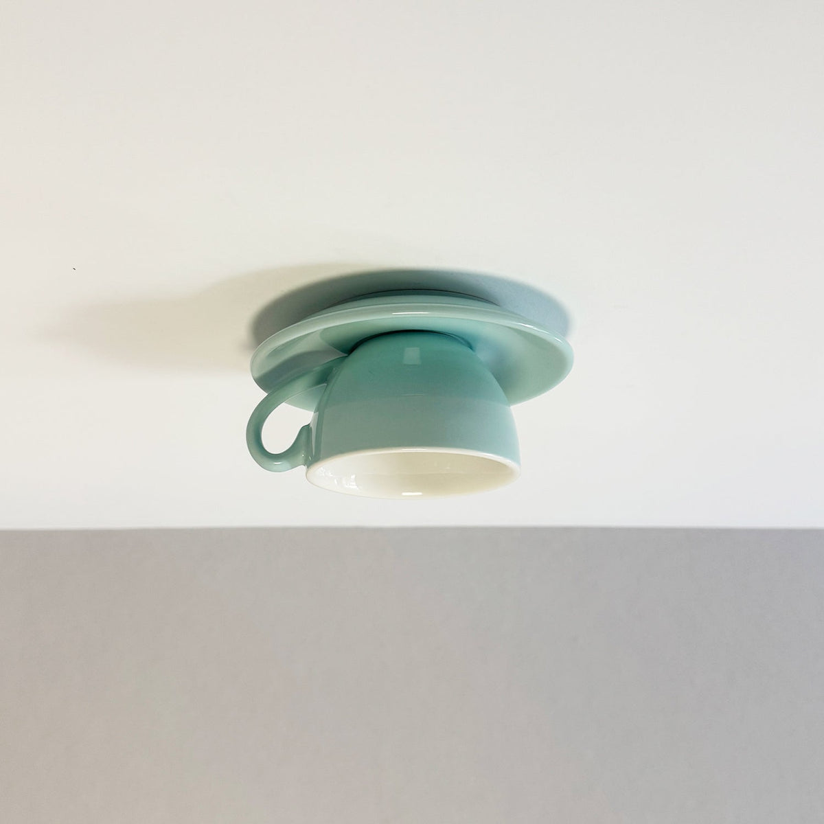 Deckenleuchte Keramik | Kaffeetassenform in 12 Farben | Aufbauleuchte mit LED | Wohnzimmer und Schlafzimmer