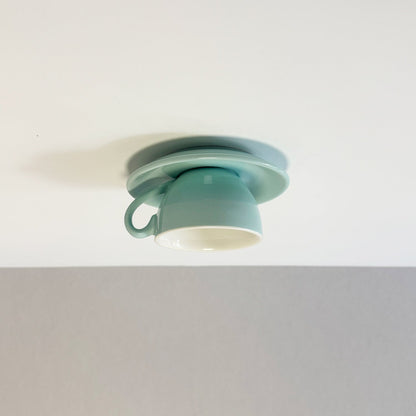 Deckenleuchte Keramik | Kaffeetassenform in 12 Farben | Aufbauleuchte mit LED | Wohnzimmer und Schlafzimmer