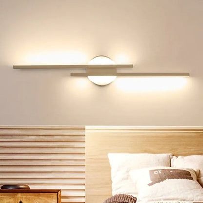 Vägglampa Linjär LED | Dubbel Linje i Svart eller Vit | Varmvit, Vit eller Dimbar | 55–71 cm