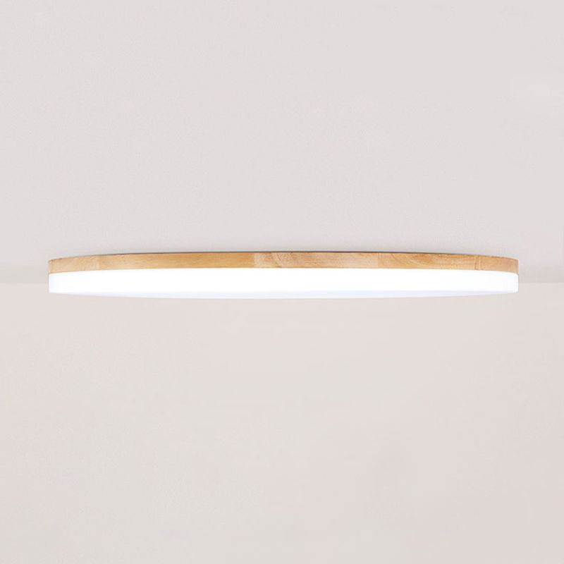 Taklampa Skål i Trä och Akryl | Vit Modern Plafond | Varmvit, 3 Ljusfärger eller Dimbar LED | Ø 26–75 cm