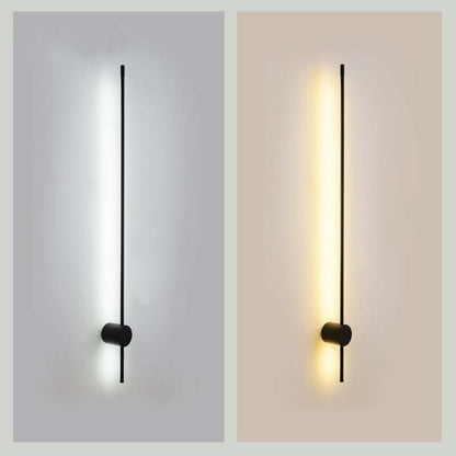 Wandleuchte LED Linear aus Schwarzem Metall und Acryl | 55–120 cm | Warmweiß oder Kaltweiß | Für Schlafzimmer und Arbeitszimmer