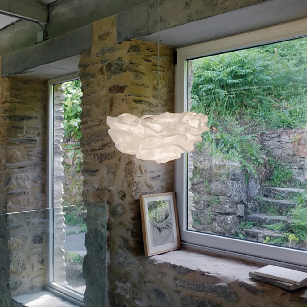 Pendellampa Molnformad | Skulptural Design i Rostfritt Stål | Varmvitt LED-ljus | 40–80 cm